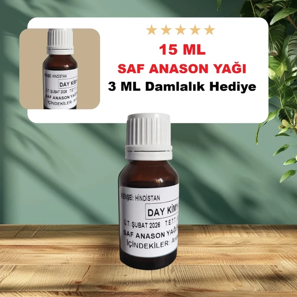 Saf Anason Yağı 15 ML 5 Litre Uyumlu (3 ML Damlalık Hediye) ürün görseli 1
