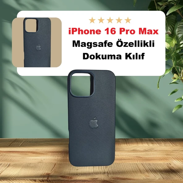 Apple iPhone 16 Pro Max Için Magsafe Özellikli Tech Dokuma Kılıf (Lacivert ürün görseli 1