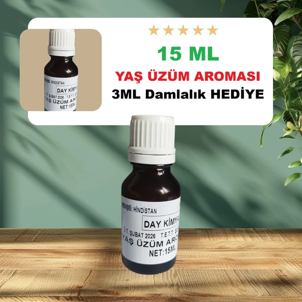 Yaş Üzüm Aroması 15 ML 5 Litre Uyumlu (3 ML Damlalık Hediye) ürün görseli 1
