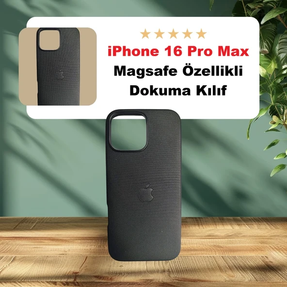 Apple iPhone 16 Pro Max Için Magsafe Özellikli Tech Dokuma Kılıf (Siyah) ürün görseli 1