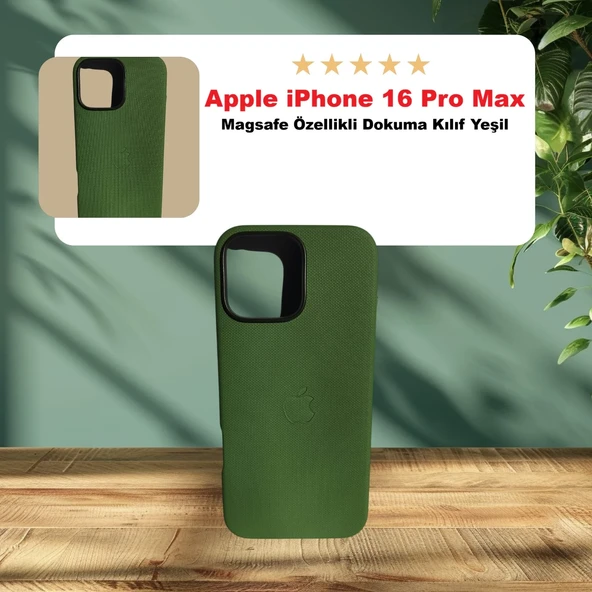 Apple iPhone 16 Pro Max Için Magsafe Özellikli Tech Dokuma Kılıf (Yeşil) ürün görseli 1