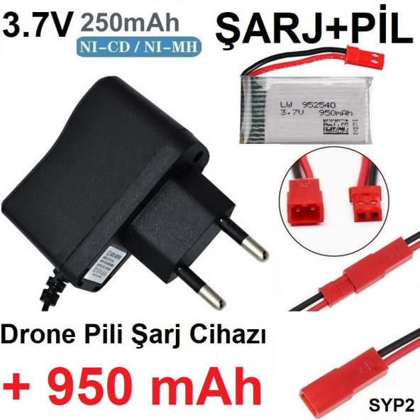 Drone Pili Şarj Cihazı + 950 Mah Pil Syp2 Ph Mx2.0 Fiş Güç Adaptörü 3.7v 250mah SINEKBIT11930 ürün görseli 1