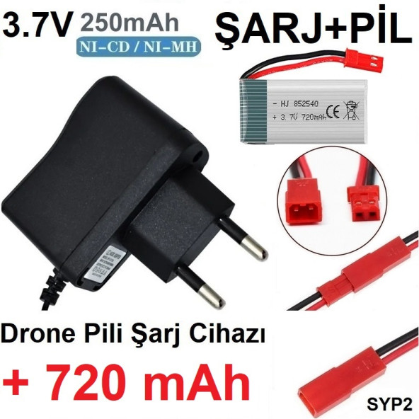 Drone Pili Şarj Cihazı + 720 Mah Pil Syp2 Ph Mx2.0 Fiş Güç Adaptörü 3.7v 250mah SINEKBIT12323 ürün görseli 1