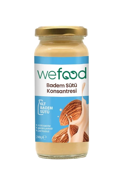 Wefood Badem Sütü Konsantresi (Şekersiz, %100 Badem) 240 gr ürün görseli 1