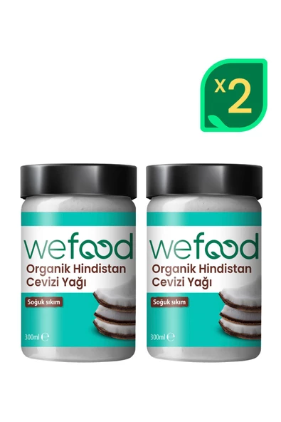 Wefood Organik Hindistan Cevizi Yağı 300 ml 2'li (Soğuk Sıkım) ürün görseli 1