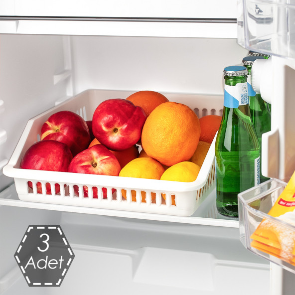 Porsima Org-25 3 lü Çok Amaçlı Buzdolabı İçi Düzenleyici Sebze Meyve Organizer Sepet ürün görseli 1