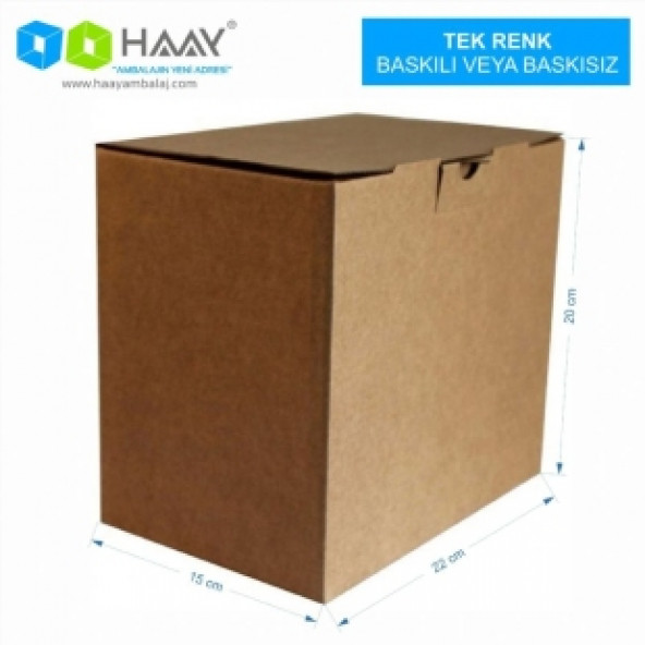 HAAY AMBALAJ 22x15x20cm Kilitli Kutu - Kraft ( 10 ADET) ürün görseli 1