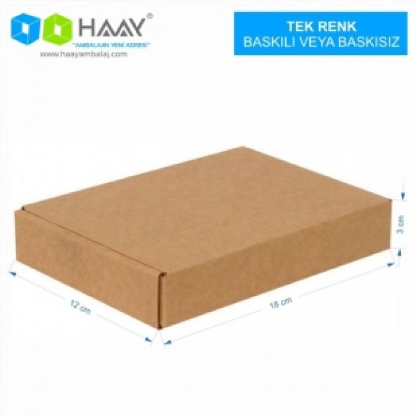 HAAY AMBALAJ 18x12x3cm Kilitli Kutu - Kraft ( 10 ADET) ürün görseli 1