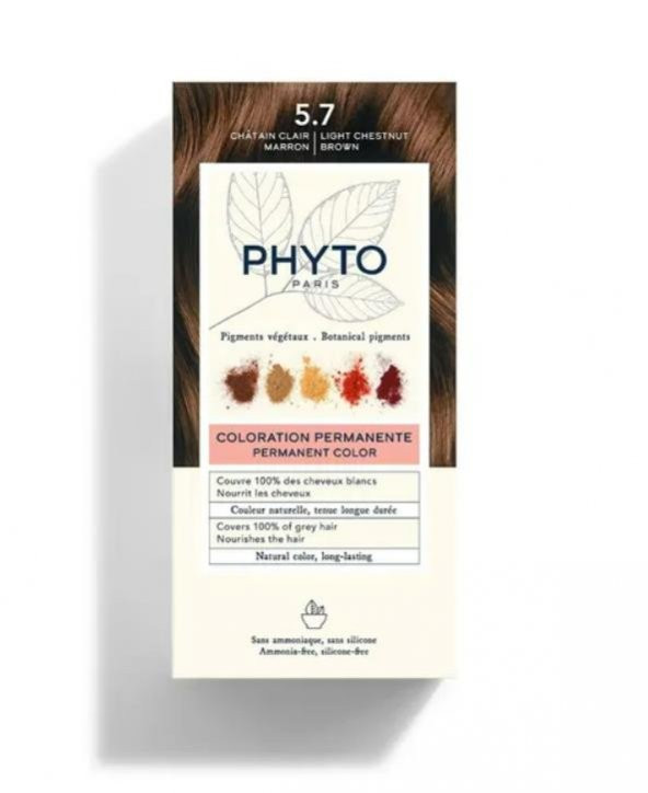Phyto Phytocolor Bitkisel Saç Boyası - 5.7 Açık Kestane Bakır Yeni Formül ürün görseli 1