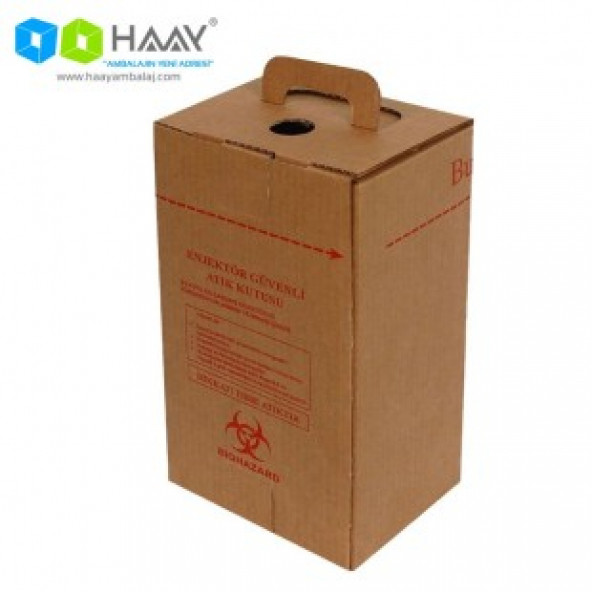 HAAY AMBALAJ 17x13x28,5cm Enjektör Güvenli Atık Kolisi - Kraft ürün görseli 1