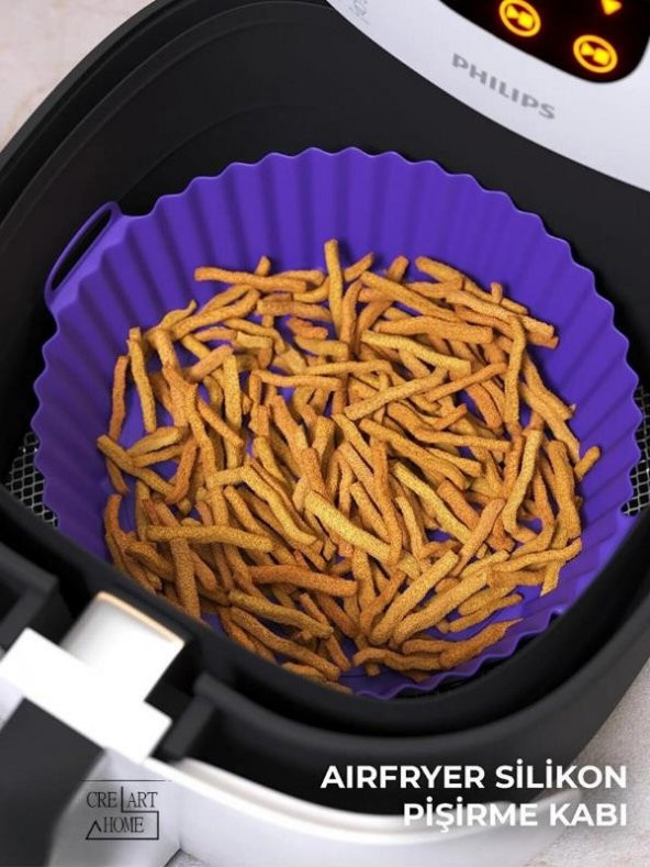 Airfryer Silikon Pişirme Kabı 20x5 Cm Bpa Içermez Tüm Airfryerlere Uyumlu Pişirme Kağıdı MOR ürün görseli 1