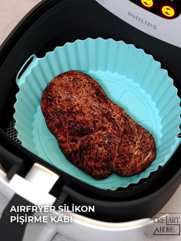 Airfryer Silikon Pişirme Kabı 20x5 Cm Bpa Içermez Tüm Airfryerlere Uyumlu Pişirme Kağıdı TURKUAZ ürün görseli 1