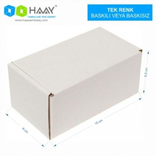 HAAY AMBALAJ 15x8x6,5cm Kilitli Kutu - Beyaz ( 10 ADET) ürün görseli 1