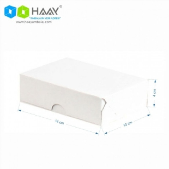 HAAY AMBALAJ 14x10x4cm E-Ticaret Kargo Kutusu - 4 Nokta - Beyaz ( 10 ADET) ürün görseli 1