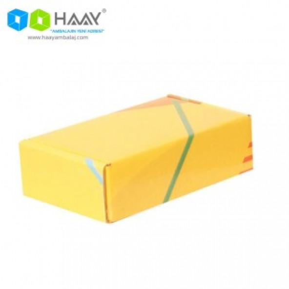 HAAY AMBALAJ 14x8x4cm Ofset Desenli Kutu - Sarı Turuncu Yeşil ( 10 ADET) ürün görseli 1