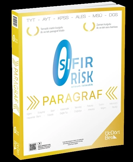 ÜçDörtBeş Yayınları Paragraf Sıfır Risk Yeni ürün görseli 1