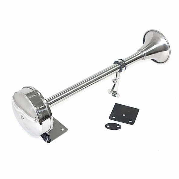 Krom Trompet Korna Tekli 12V 40 cm - Resim 2