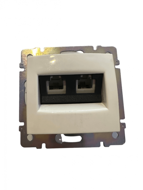 Legrand Valena 774439 RJ11 Telefon Girişi 2li Beyaz (Çerçeve Dahil) ürün görseli 1