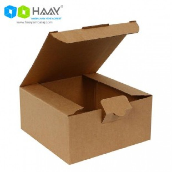 HAAY AMBALAJ 13,5x13,5x6,5cm Kilitli Kutu - Kraft ( 10 ADET) ürün görseli 1
