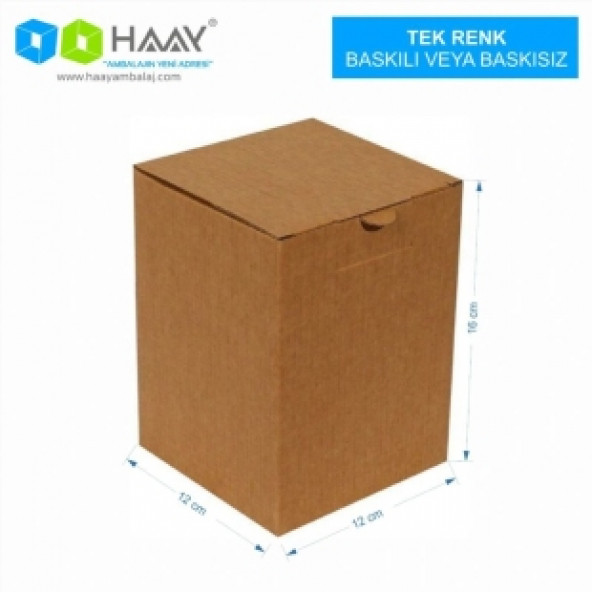 HAAY AMBALAJ 12x12x16cm Kilitli Kutu - Kraft ( 10 ADET) ürün görseli 1