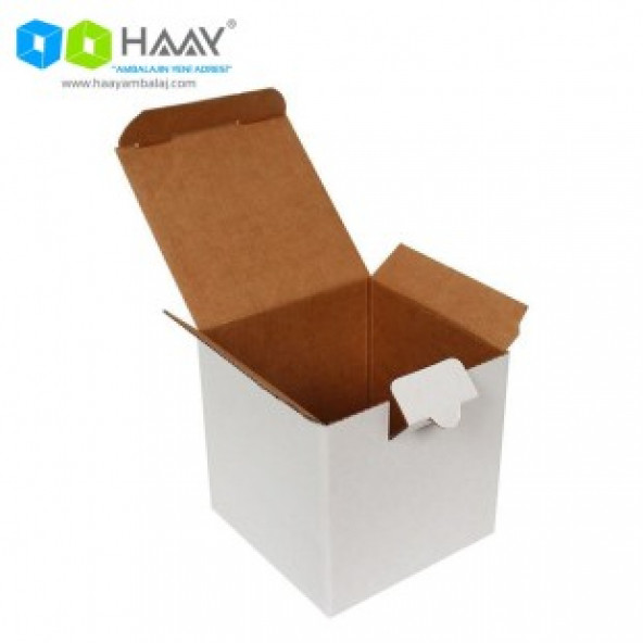 HAAY AMBALAJ 10,5x10,5x10,5cm Kilitli Kutu - Beyaz ( 10 ADET) ürün görseli 1
