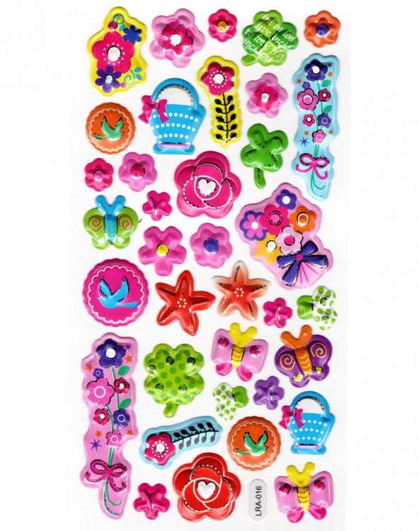 Sticker Kabartmalı Stiker Defter, Planlayıcı Etiket (limlra-016) - 17X9 cm - Çiçek ürün görseli 1
