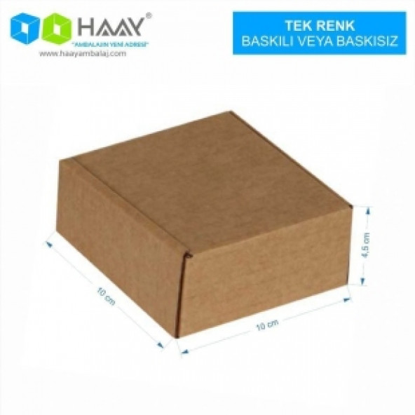 HAAY AMBALAJ 10x10x4,5cm Kilitli Kutu - Kraft ( 10 ADET) ürün görseli 1
