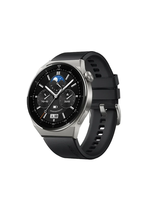 Huaweı Watch Gt3 Pro 46mm (TİTANYUM KASA - SİYAH SİLİKON KAYIŞ) GT3 PRO ürün görseli 1