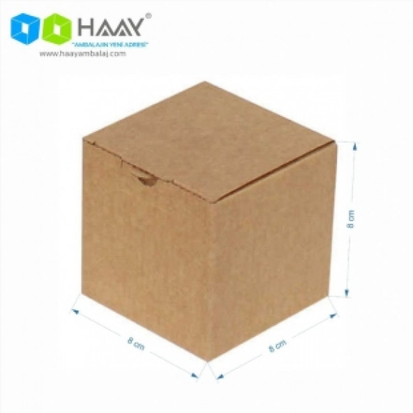 HAAY AMBALAJ 8x8x8cm Tek Oluklu Kutu - Kraft ( 15 ADET) ürün görseli 1
