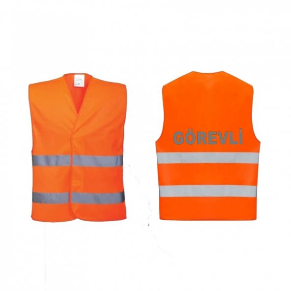 AskerVadisi GÖREVLİ Yazılı TURUNCU Renk Reflektörlü İkaz Yeleği x ürün görseli 1