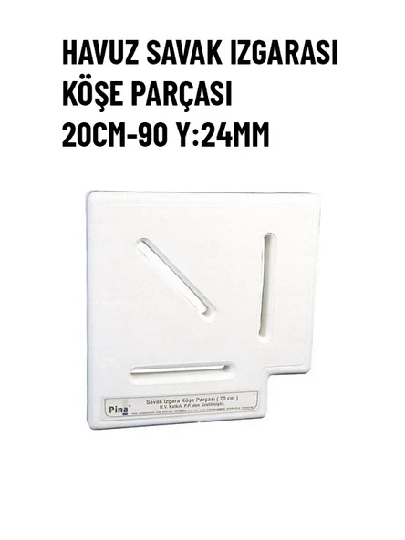 PİNA HAVUZ SAVAK IZGARASI KÖŞE PARÇASI  20CM-90 Y:24MM ürün görseli 1