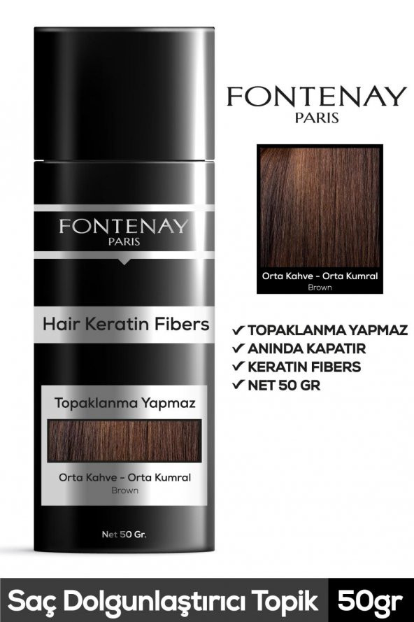 FONTENAY TOPİK KERATİN FIBERS ORTA KAHVE TOPİK ürün görseli 1