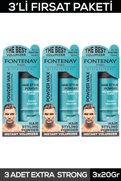 FONTENAY SAÇ ŞEKİLLENDİRİCİ PUDRA TOZ WAX MAT EFFECT MAVI 20GR X3 ürün görseli 1