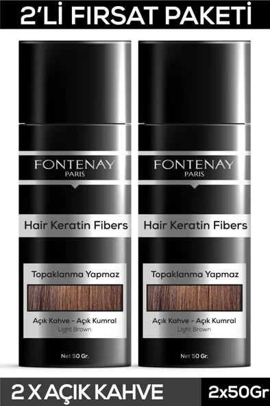 Fontenay Saç Dolgunlaştırıcı Keratin Fibers Açık Kahve Topik Saç Tozu 50gr X2 ürün görseli 1
