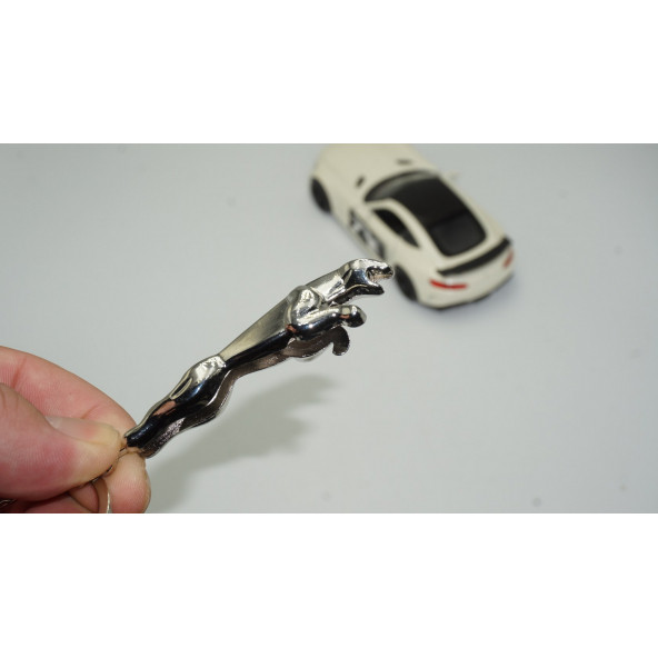 Jaguar Panther Logo Krom Metal Çift Yön Anahtarlık Orjinal Ürün ürün görseli 1