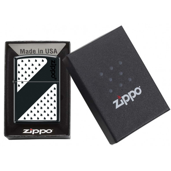 Zippo Çakmak Orijinal Siyah ve Beyaz desenli Z-CI409604-218 (218-069482)-Z239 ürün görseli 1