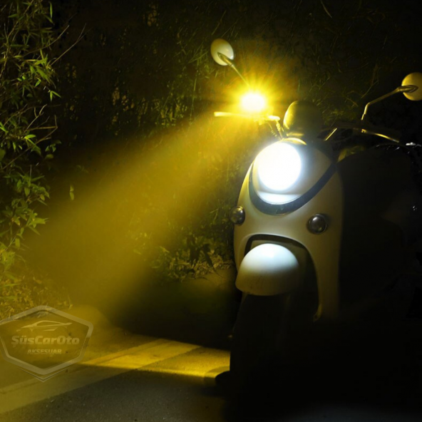 Baykuş Sis Farı Çift Renk Sarı-Beyaz Araç Motosiklet Off Road Led Lamba Delici Yayıcı Projektör 50W Metal Arazi Çalışma Lambası 1 Adet ürün görseli 1