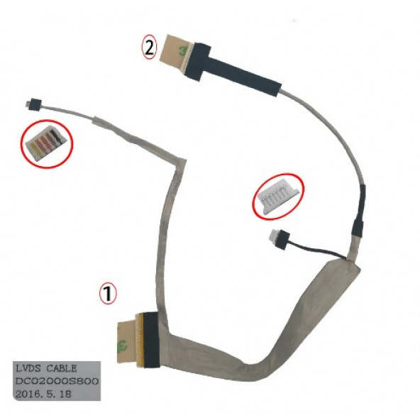 Toshiba Satellite L500 L505 L500D L505D Ekran LCD Data Flex Kablosu - Resim 2
