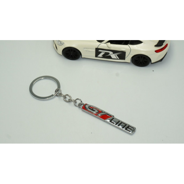 Peugeot GT Line Logo Krom Metal Çift Yön Anahtarlık Orjinal Ürün ürün görseli 1