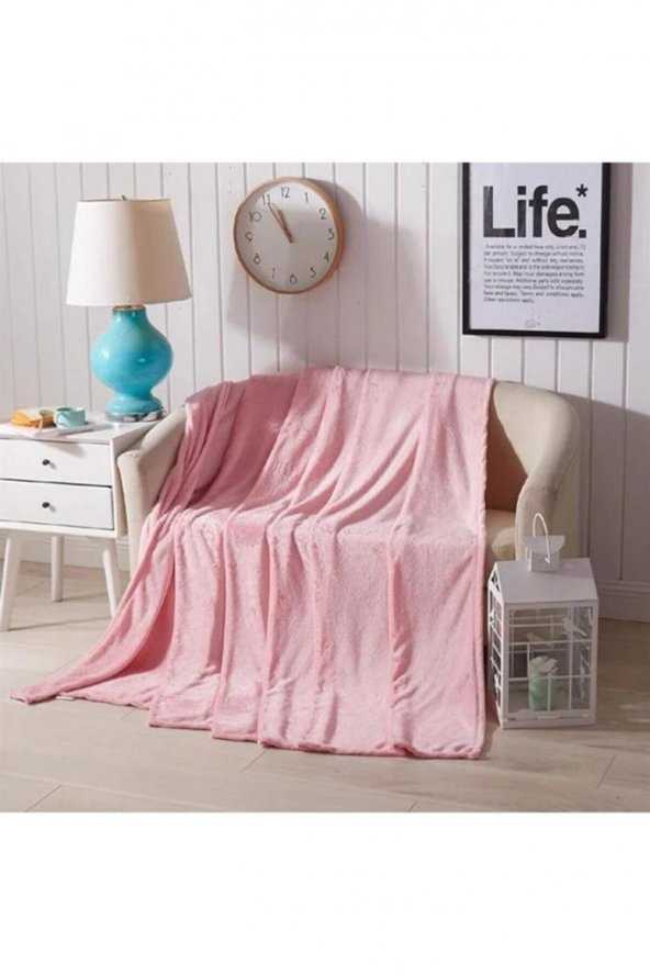 Wellsoft Battaniye Televizyon Battaniyesi Peluş Polar Battaniye Tek Kişilik 170*230 Pembe ürün görseli 1