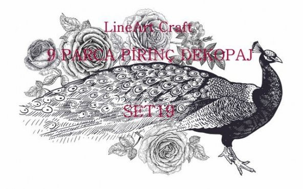 Lineart Pirinç Dekopaj Kağıdı 9 Parça Set-019 ürün görseli 1