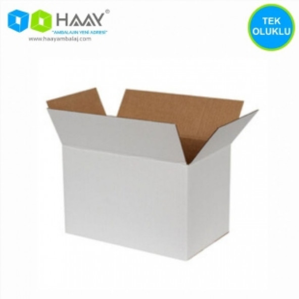 HAAY AMBALAJ 35x20x20cm Tek Oluklu Koli - Beyaz ( 10 ADET) ürün görseli 1