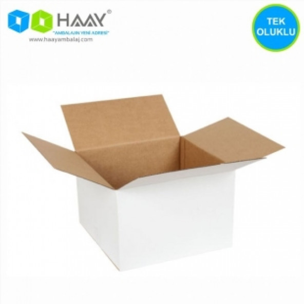 HAAY AMBALAJ 30x30x20cm Tek Oluklu Koli - Beyaz ( 10 ADET) ürün görseli 1