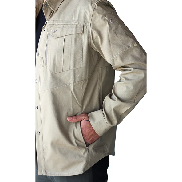 Archer 3134 Tactical Ripstop Bej Gömlek - Resim 6