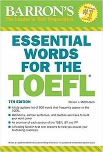 Barron's Essential Words for the TOEFLwith CD 7th Edition ürün görseli 1