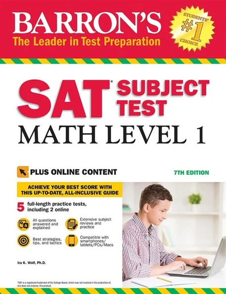 Barron's SAT Subject Test: Math Level 1 (7th Ed.)  Ira K. Wolf ürün görseli 1