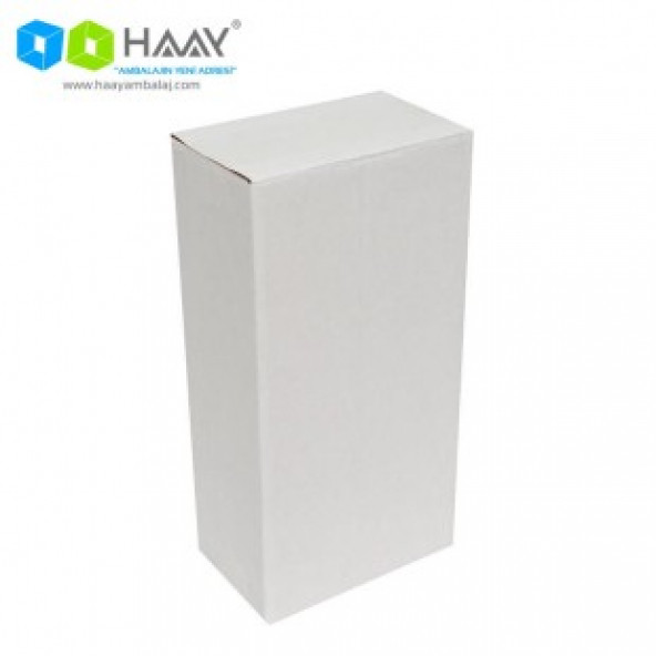 HAAY AMBALAJ 14x8x27cm Tek Oluklu Koli - Beyaz ( 100 ADET) ürün görseli 1
