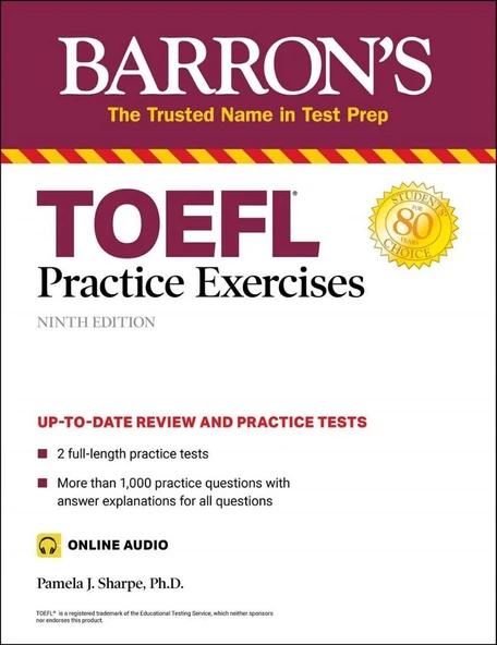 Barron's TOEFL Practice Exercises Ninth Edition (Barron's Test Prep) ürün görseli 1