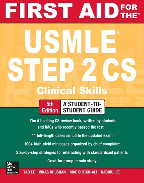 First Aid for the USMLE Step 2 CS   Clinical Skills   5th Ed.  (Tao Le) ürün görseli 1