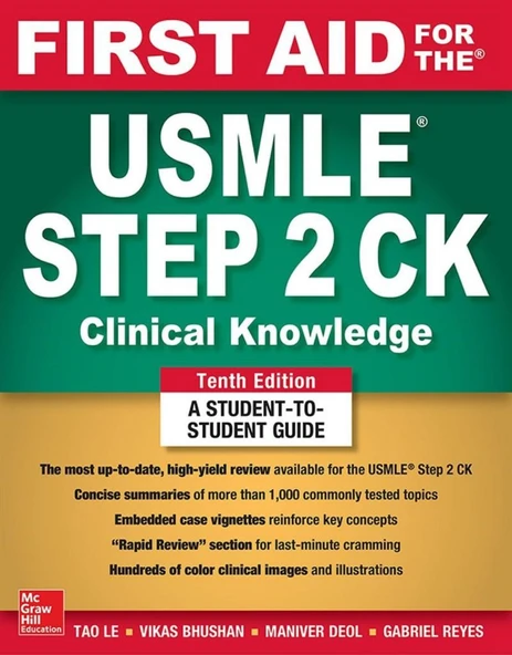 First Aid for the USMLE Step 2 CK  Clinical Knowledge  10th Ed. ürün görseli 1